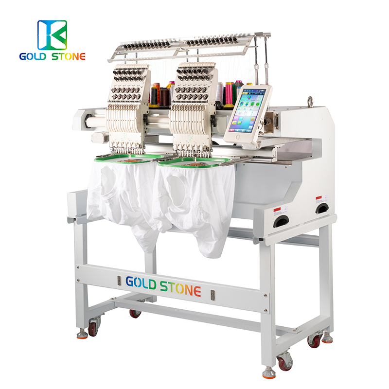 电脑绣花机GTS-1202双头成衣绣成品帽绣机厂家直销
