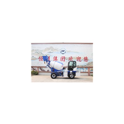混凝土自动上料搅拌车厂家轮式上料搅拌一体车小型混凝土搅拌车