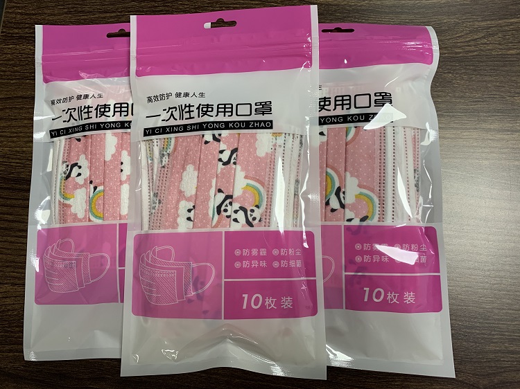 现货精包装儿童一次性口罩 数码打印3D图案