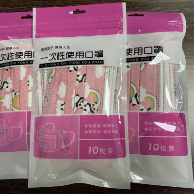现货精包装儿童一次性口罩 数码打印3D图案