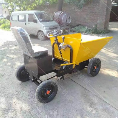 电动四轮水泥砂浆运输车  轻便式四轮座驾式电动翻斗车