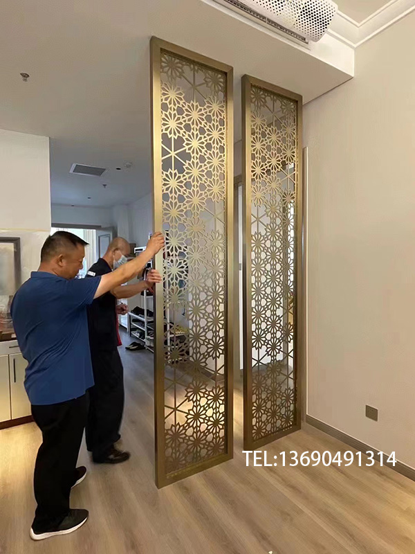 客厅不锈钢隔断玄关款式酒店金属装饰屏风花格厂家