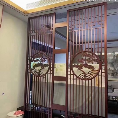 现代金属屏风隔断厂家_入门不锈钢花格玄关定制酒店金属隔断屏风