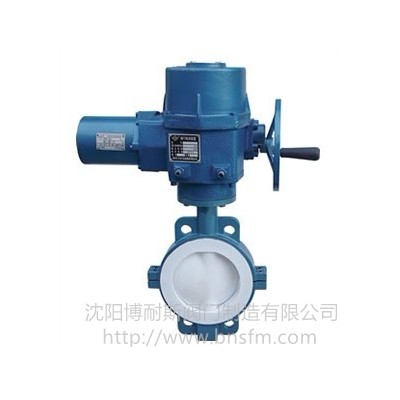 电动衬氟蝶阀，衬氟法兰-对夹式蝶阀，电动防腐蚀阀门