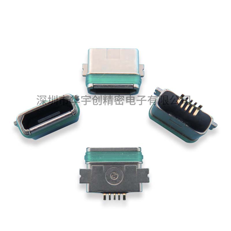 MICRO USB 5P B口 带防水胶圈 全贴片