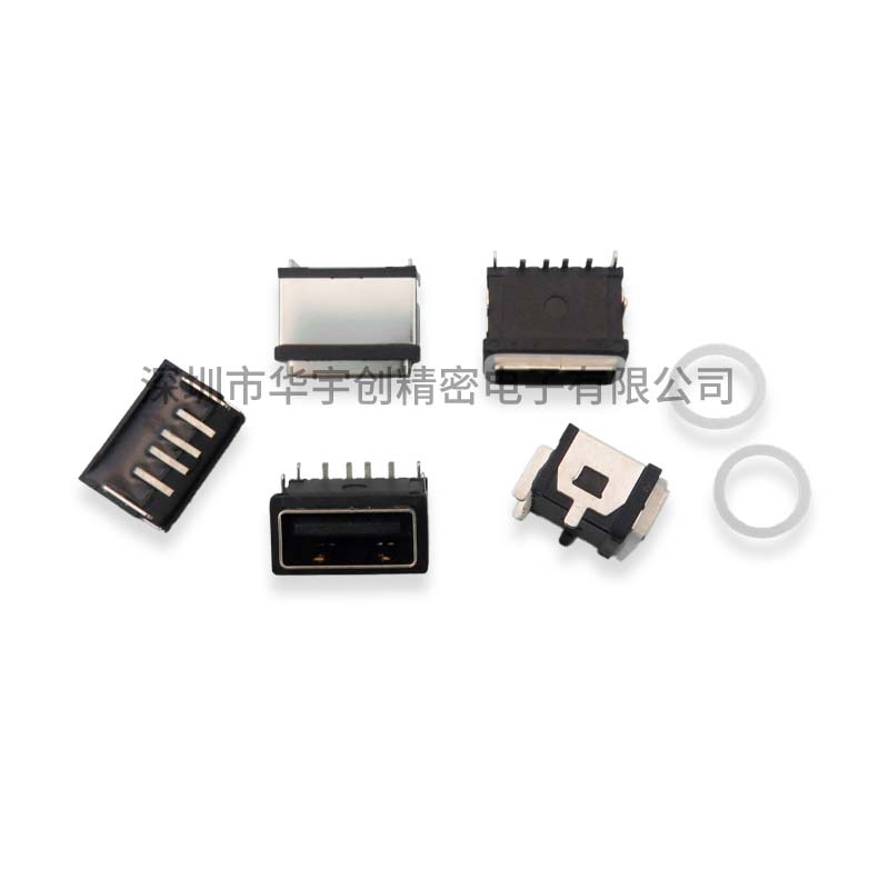 USB AF 带防水胶圈 板下型 90°DIP