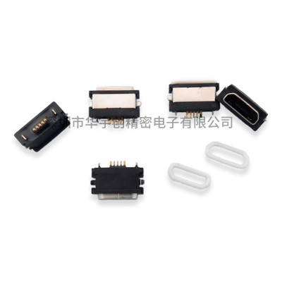 MICRO USB 5P B口 带防水胶圈 沉板0.8全贴片
