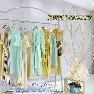 折扣品牌女装卡萨利塔春夏 雪儿女装华丹尼女装尾货剪标