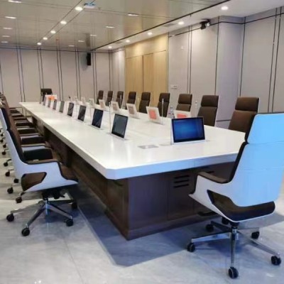 可升降显示屏会议桌 电脑显示屏架