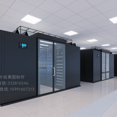 青岛监控机房效果图制作_某地公共资源交易中心机房俯视图