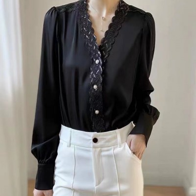 深圳轻奢设计师品牌她例衬衫上衣尾货女装便宜货源