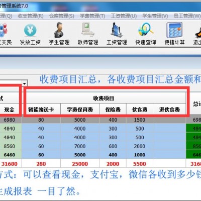学校收费管理软件 机打收据 自动生成收支分析报表不用加班对账