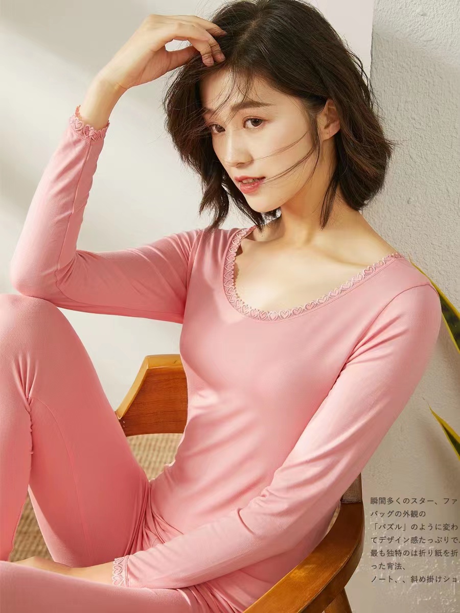 灿美迪•保暖套装 无痕保暖磨毛双面绒内衣套装