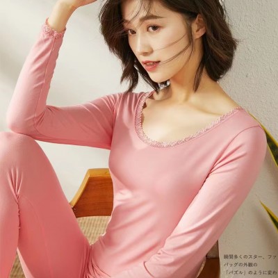 灿美迪•保暖套装 无痕保暖磨毛双面绒内衣套装