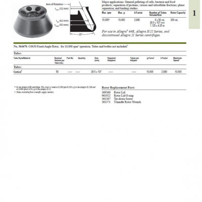 贝克曼beckman离心机转头C0650货号364670二手