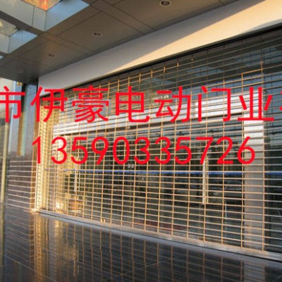 银行多用不锈钢穿管网格卷闸门 电动门更换遥控器