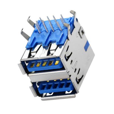 热卖3.0USB连接器 AF母座双层90度卷边弯脚 原装正货