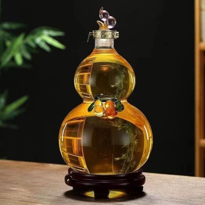 河间华企吹制大葫芦泡酒瓶工艺玻璃泡酒瓶3300ml