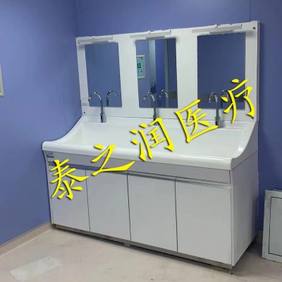 高分子洁净洗手台手术室洗手池医用洗手盆感应脚踏水池