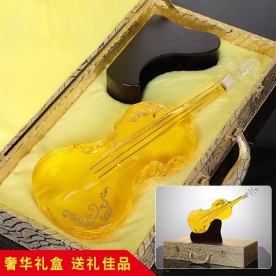 河间华企生产欧式小提琴酒瓶高硼硅玻璃工艺泡酒瓶1000ml