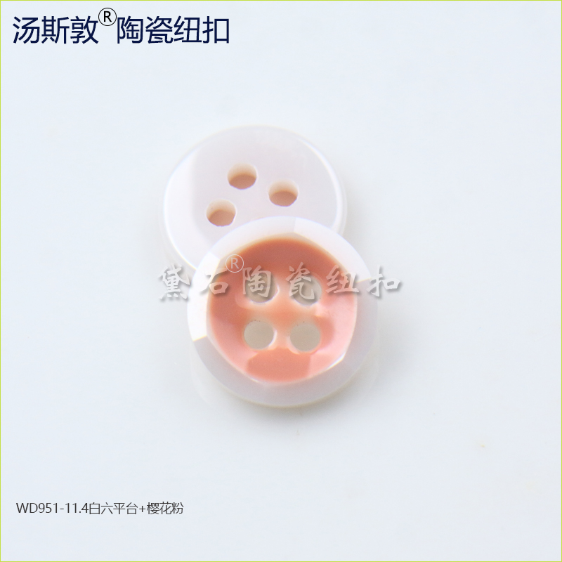 樱花粉六平台陶瓷纽扣浪漫色彩辅料