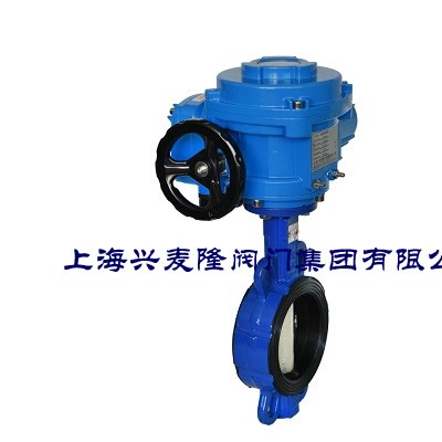 上海兴麦隆 对夹式电动蝶阀 开关型 调节型