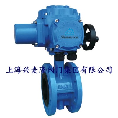 上海兴麦隆 法兰电动开关蝶阀 模拟量执行器AC24V