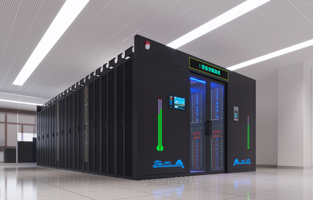 福州某学院二期机房运维效果图制作|UPS配电室全景图