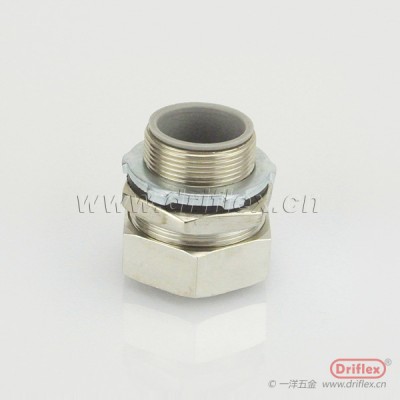 铜镀镍外丝直接头金属软管连接器NPT1/2-NPT4