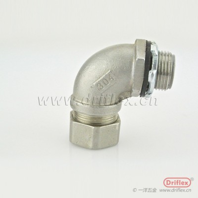 304不锈钢90度弯头直角软管连接器NPT1/2-NPT2